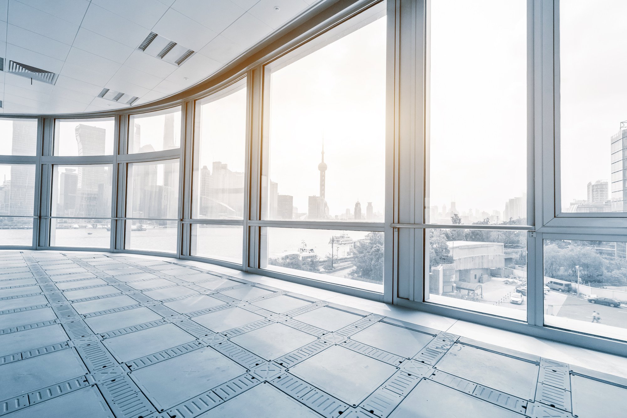 empty office room in modern office buildings